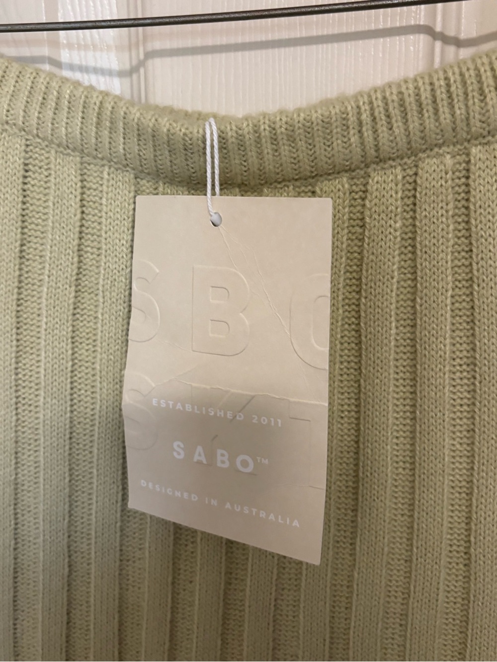 SABO Skirt Ribbed Knit Mini Skirt XS Sage Green Australian Boutique summer skirt - Picture 3 of 6
